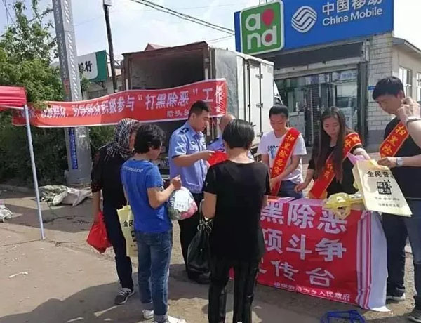 绥棱县后头乡扫黑除恶宣传进集市